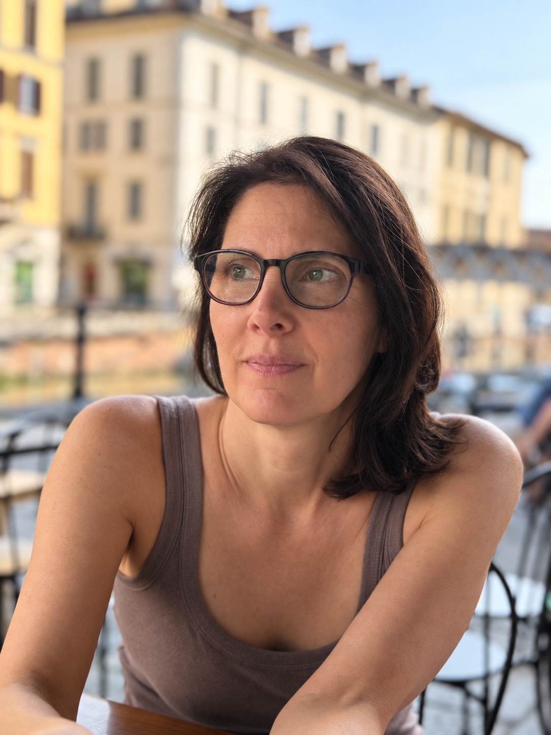 Gina Madeo seated outdoors